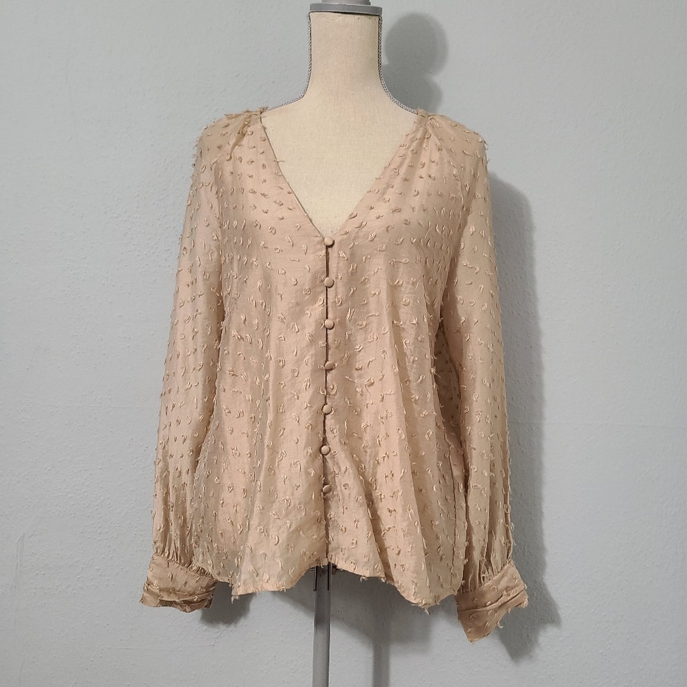 Zara Soft Gold Blouse NWT Size Medium